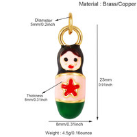 Breloques mignonnes en forme de cheval à bascule, poupée Matryoshka, avion, montgolfière, grande roue, pour la création de bijoux (bracelets, colliers), J03
