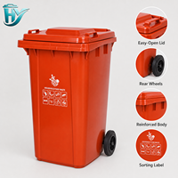 Poubelle en plastique PP écologique de 240 L, grande taille, couvercle ouvert, seau de rangement extérieur, poubelle à ordures et à déchets, bac de recyclage