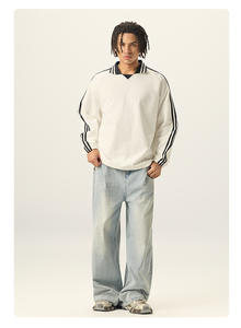 Suéter Unisex <span class=keywords><strong>de</strong></span> Algodón Relajado para Otoño, 380g, <span class=keywords><strong>Cuello</strong></span> Alto, Manga Larga, Color en Contraste, para Oficina y Uso Diario, Impresión Digital - Product Image 4