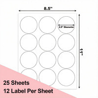 Autocollants adhésifs en papier blanc mat pour codes-barres, diamètre de 2 pouces, 2000 étiquettes circulaires, 100 feuilles, supermarché, épicerie