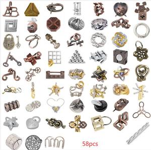 58 cái/bộ Brain Teaser Câu Đố Dây Kim Loại Thiết Lập Iq Thách Thức Thử Nghiệm Trò Chơi Mở Khóa Lồng Vào Nhau Đồ Chơi Khóa Quà Tặng Cho Người Lớn Thanh Thiếu Niên - Product Image 1