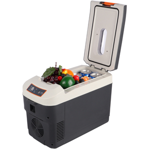 Mini-réfrigérateur portable 10L pour voiture, camping, extérieur, avec poignée, 12V 24V 100V 220V, froid seul, USB - Product Image 1