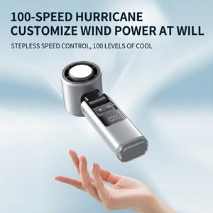 Bulk LED Digital Display Turbo Fan 2400mAh 100 Speeds Adjustable Handheld Fan Electric Portable Personal Mini Fan for Outdoor - Product Image 6