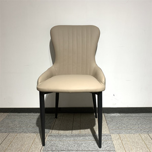 Custom <b>Gold</b> or Back Metal Legs Quilting Detail Eco Faux Leather Upholstered Modern High Back Dining Room Dining Chairs - Product Image 1