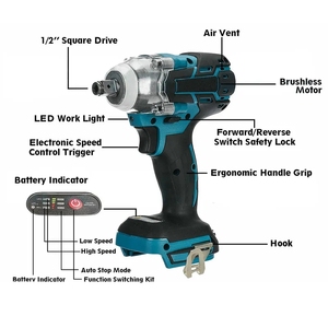 21V Elektro schlüssel & Akku-Schlags ch rauber Schrauben dreher Lithium bürsten los mit Batterie ladesystem mit hohem Drehmoment - Product Image 2