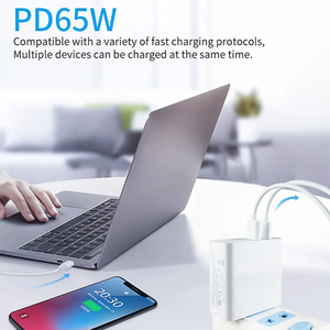 All'ingrosso veloce 65W GaN caricabatterie tre porte USB A + USB <span class=keywords><strong>C</strong></span> pieghevole noi spina da viaggio adattatore per il computer portatile del telefono cellulare - Product Image 6