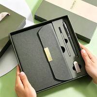 Set de Regalo de Cuaderno A5 de PU con Logotipo Personalizado, Diario de Tapa Dura con Cierre Magnético, Recambio de Bolígrafo, Kit de Lujo para Oficina y Negocios, Promocional