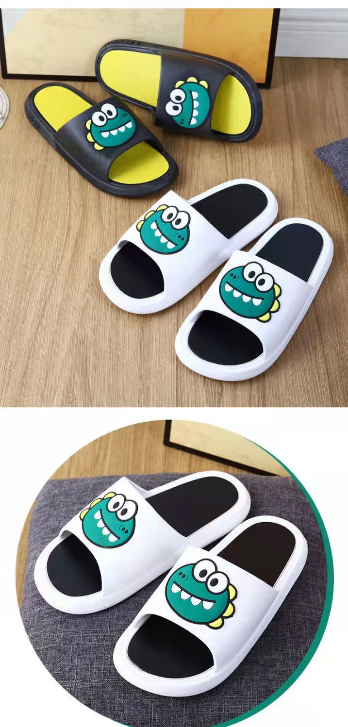 Cartoon Home Indoor Anti-slip Soft Bottom Bath Slippers Women Men EVA PVC Slides Shoes