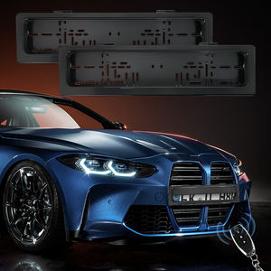 Support de <span class=keywords><strong>plaque</strong></span> d'<span class=keywords><strong>immatriculation</strong></span> discret, standard UE, avec rideau électrique et kit double télécommande pour personnalisation automobile privée - Product Image 3