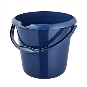 10L Blue Plastic Water <b>Bucket</b> <b>with</b> Secure <b>Lid</b> Thickened Virgin PP Round Utility Storage Pail for Home & Bathroom - Product Image 1
