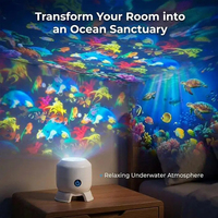 Projecteur Océanique Rechargeable USB, Lampe de Nuit LED pour Chambre d'Enfant, Projection Rotative Ciel Étoilé, Décoration d'Ambiance, Cadeau