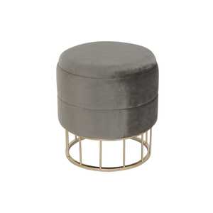 Reposapiés de poliéster y metal 38x38x41 cm Terciopelo - Product Image 4