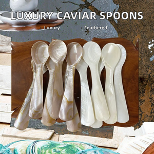 Cuillères à caviar en nacre de luxe personnalisables, fabriquées à la main, 10 ml, polissage miroir pour la restauration gastronomique et les cadeaux sur mesure - Product Image 2