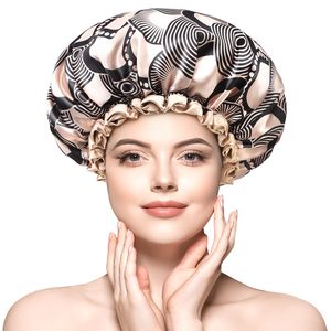 Promotion à bas prix : Bonnets de <span class=keywords><strong>douche</strong></span> en dentelle, double couche, imperméables, réutilisables, lavables, de haute qualité pour femmes et filles - Product Image 1