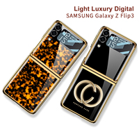 Pour Samsung Galaxy Z Flip 3 Galvanoplastie étui de téléphone portable motif personnalisé étui pour Samsung Z Flip 4 5 style de grille luxueux