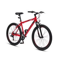 Vélo de montagne en acier pour adultes TXED 26 pouces avec frein V double, 21 vitesses, fourche à suspension, selle confortable et pédales ordinaires