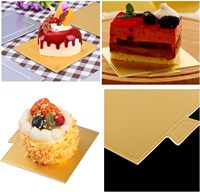 Plateaux carrés dorés pour gâteaux, base ondulée imperméable et résistante à la graisse pour gâteaux coupés, mousse, mariage, anniversaire, buffet, présentation de desserts