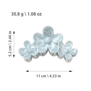 กิ๊บหนีบผมลายหินอ่อนไล่สีขนาดจัมโบ้ ลายดอกไม้ 3 มิติ สำหรับผมหนา ผู้หญิงและวัยรุ่น - Product Image 3