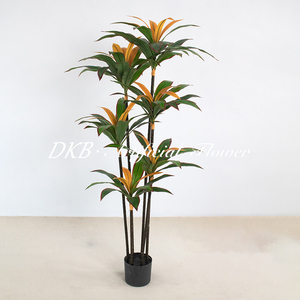 Planta Artificial de Interior DKB Popular y Duradera, de 50-200 cm de Altura, Follaje Verde Amarillo, Dracaena Fragrans, Plantas Artificiales para Paisajismo - Product Image 1