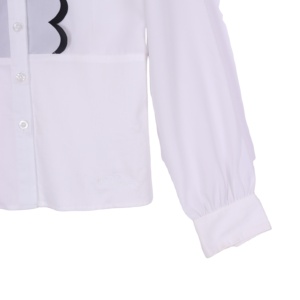 Blouses scolaires blanches personnalisées <span class=keywords><strong>de</strong></span> style coréen en gros, avec logo brodé/imprimé, pour uniformes des écoles primaires et secondaires pour filles et enfants - Product Image 3