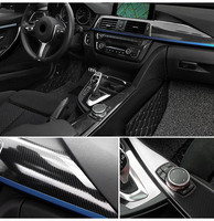 Top qualité sans bulles d'air 2D 3D 4D 5D 6D 7D brillant noir corps complet autocollant de voiture Film Auto noir en Fiber de carbone PET Wrap vinyle rouleau