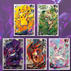 Planche décorative Anime Pokémon personnalisée avec personnages <span class=keywords><strong>Manga</strong></span> japonais, bord doré, Shikishi pour fans, décoration murale de chambre, cadeau - Product Image 3
