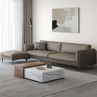 Canapé de bureau moderne à trois places de style italien Housse en cuir simple pour affaires et loisirs Ensemble de réception pour invités