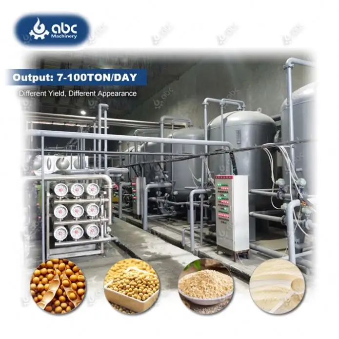 MEILLEURE machine complète personnalisée de fabrication de protéines de farine de soja d'isolat de soja de protéine pour la farine de protéine de soja