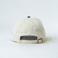 Casquette de baseball pour adultes en velours côtelé personnalisé, avec logo brodé en lettres 3D en relief, 5 panneaux, design à cordon et visière incurvée verte