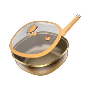 Titanium Coated Rock <b>Nonstick</b> Frying Pan Flat Bottomed Gas & Electromagnetic Stove Universal Household Pan - Product Image 1