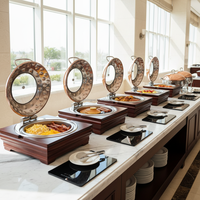 XINGPAI Autres fournitures pour hôtels et restaurants Ensemble de chauffe-plats en acier inoxydable 6L pour chauffe-plats pour buffet en or rose à vendre