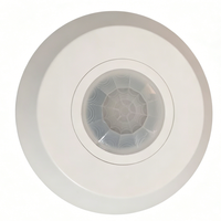 Détecteur de mouvement PIR à montage au plafond 360° JB205C avec minuterie réglable et détecteur de lumière Lux, portée de détection 6m, puissance max 800W pour lampes LED