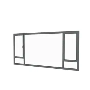 Op Maat Gemaakte Open Push-Out Openslaande Ramen Ontwerp Modern Zwart Aluminium Frame Glas Uitzwaairaam