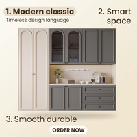 Buffet de rangement moderne en bois avec vitrine à flûtes, style Shaker minimaliste, pour salon, salle à manger et garde-manger, meuble de présentation