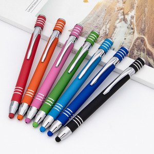 Promotion Stylos à bille en métal tactile d'écran en caoutchouc souple de haute qualité Stylet en aluminium personnalisé Stylo à bille pour l'école - Product Image 5