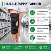 Attelle d'immobilisation du genou à trois panneaux de 20 pouces, rotule ouverte, sangles réglables, stabilisateur de jambe pour la rééducation post-chirurgicale des fractures