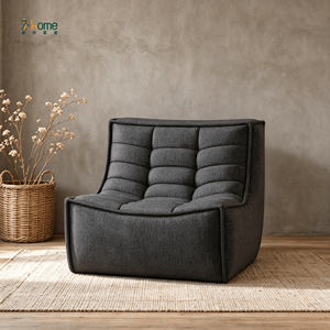 Nordic Lazy Sofa <b>Single</b> Seater Tufted Fabric <b>Floor</b> Sofa Chair Cozy Relaxing Reading Corner Living Room Bedroom Apartment - Product Image 1