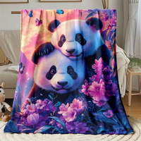 Selimut Sofa Bed Flanel Modern Populer Berkualitas Tinggi Motif Bunga Kupu-kupu Panda