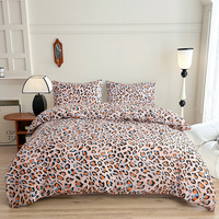 Parure de lit tendance imprimé léopard, ensemble de literie florale, housse de couette simple, ensemble de décoration de chambre douce