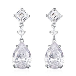 ต่างหูพลอยสี่เหลี่ยมสีเงิน925สำหรับผู้หญิงขายดีเครื่องประดับหินประจำเดือนเกิด - Product Image 1