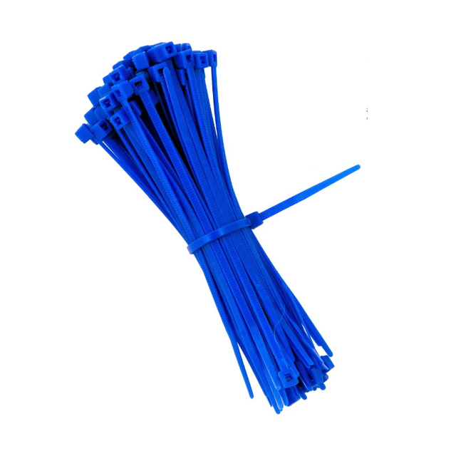 HOOYU Self-locking Chemical Resistant Cable Ties 4.8x200mm -85℃ to 280℃ Blue PTFE Zip Ties for Solar PV & Industrial Use