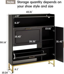 Meuble à chaussures sur mesure avec éclairage LED et station de recharge, tiroir rabattable, rangement d'entrée - Product Image 6