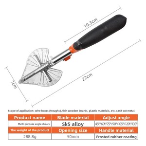 Cisaille à angle droit pour rainures de fils, <span class=keywords><strong>ciseaux</strong></span> multifonctions à 45 degrés pour charpentiers et électriciens, pour bandes de fixation et bordures d'étanchéité - Product Image 6