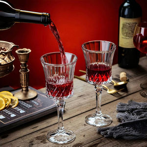 Verre à vin vintage de luxe en cristal avec bordure dorée 10oz/270ml, fait main, écologique, design classique, sculpté, grande capacité, <span class=keywords><strong>Louis</strong></span> - Product Image 4