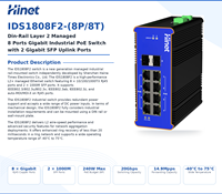 Switch Ethernet Industri 20G Terkelola L2 Din-Rail dengan 8 Port Tembaga RJ45 X10/100/1000TX, 8 PoE, 2 Port SFP X1000M