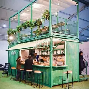 Özelleştirilmiş en iyi mobil taşıma Bar kahve dükkanı konteyner restoran 20ft 40ft modüler ev gıda mağaza açık küçük ev