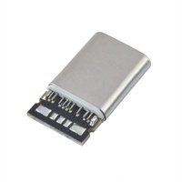Conector USB Tipo-C Macho para Teléfono con Conector PCB, Clasificación 3A, 24 Pines