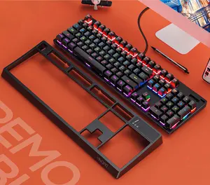 Gaming Mechanical Keyboard 104 Tasten Kabel gebundene Tastatur USB-Empfänger Unterstützung Sieben Farben Hintergrund beleuchtung
