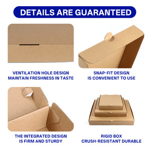 Caixa de <span class=keywords><strong>Pizza</strong></span> de Papel Kraft Personalizada Caixa Corrugada Marrom Simples para Embalagem de Alimentos Atacado Cartonagem de <span class=keywords><strong>Pizza</strong></span> - Product Image 2