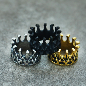 Anello Unisex in Acciaio Inossidabile Stile Gotico Retrò <span class=keywords><strong>Punk</strong></span> Europeo Americano con Corona Elettroplaccata Vendita Diretta dalla Fabbrica - Product Image 4